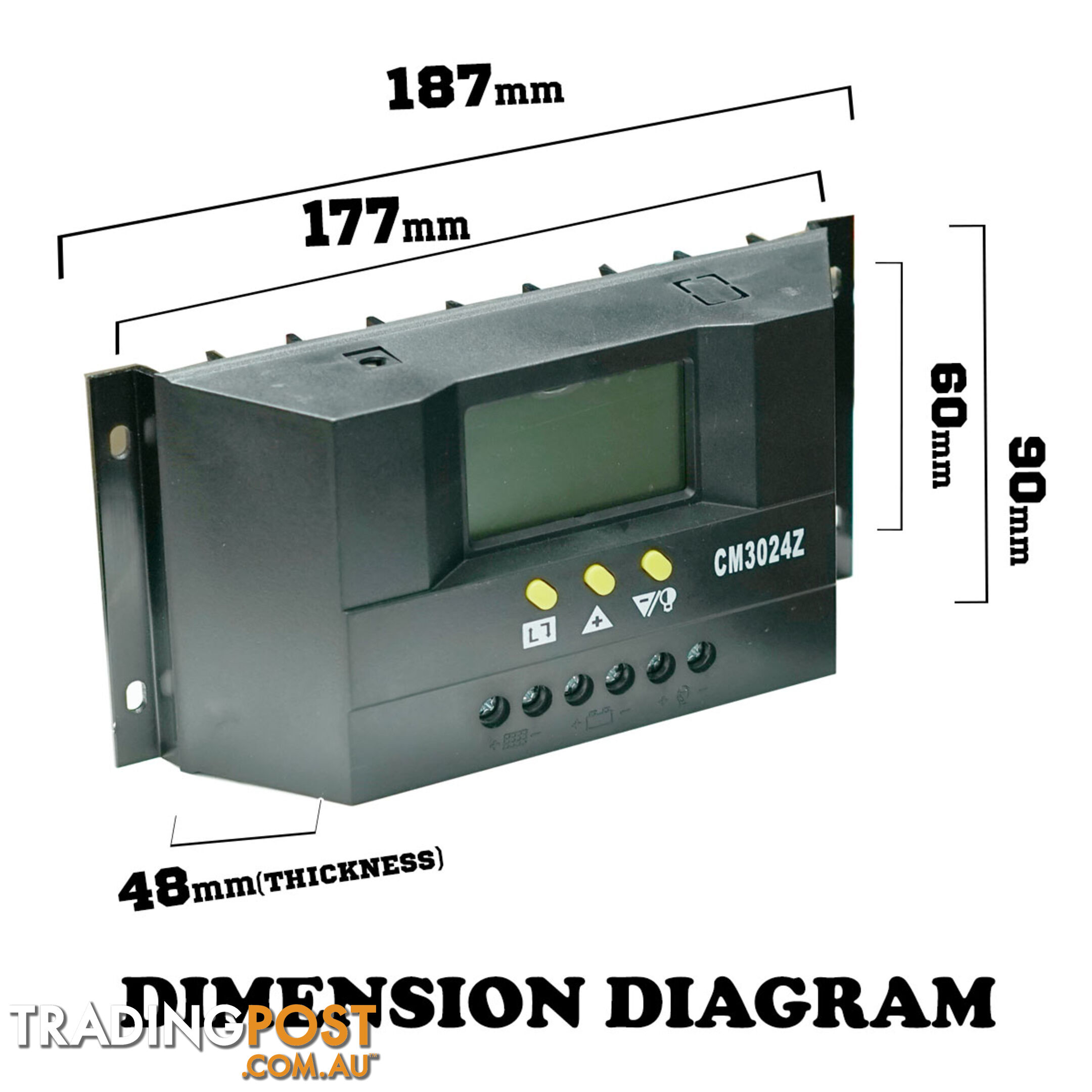 30A 12V-24V LCD Display PWM Solar Panel Regulator Charge Controller Battery Auto