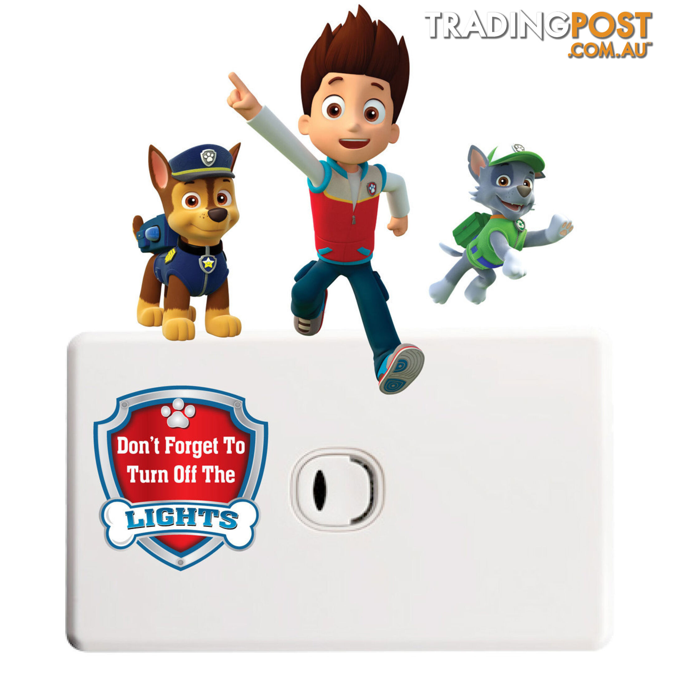 Skye Paw Patrol Light Switch Wall Stickers - Totally Movable