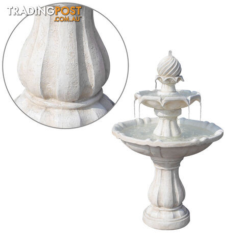 Solar Power Three-Tier Water Fountain Ivory