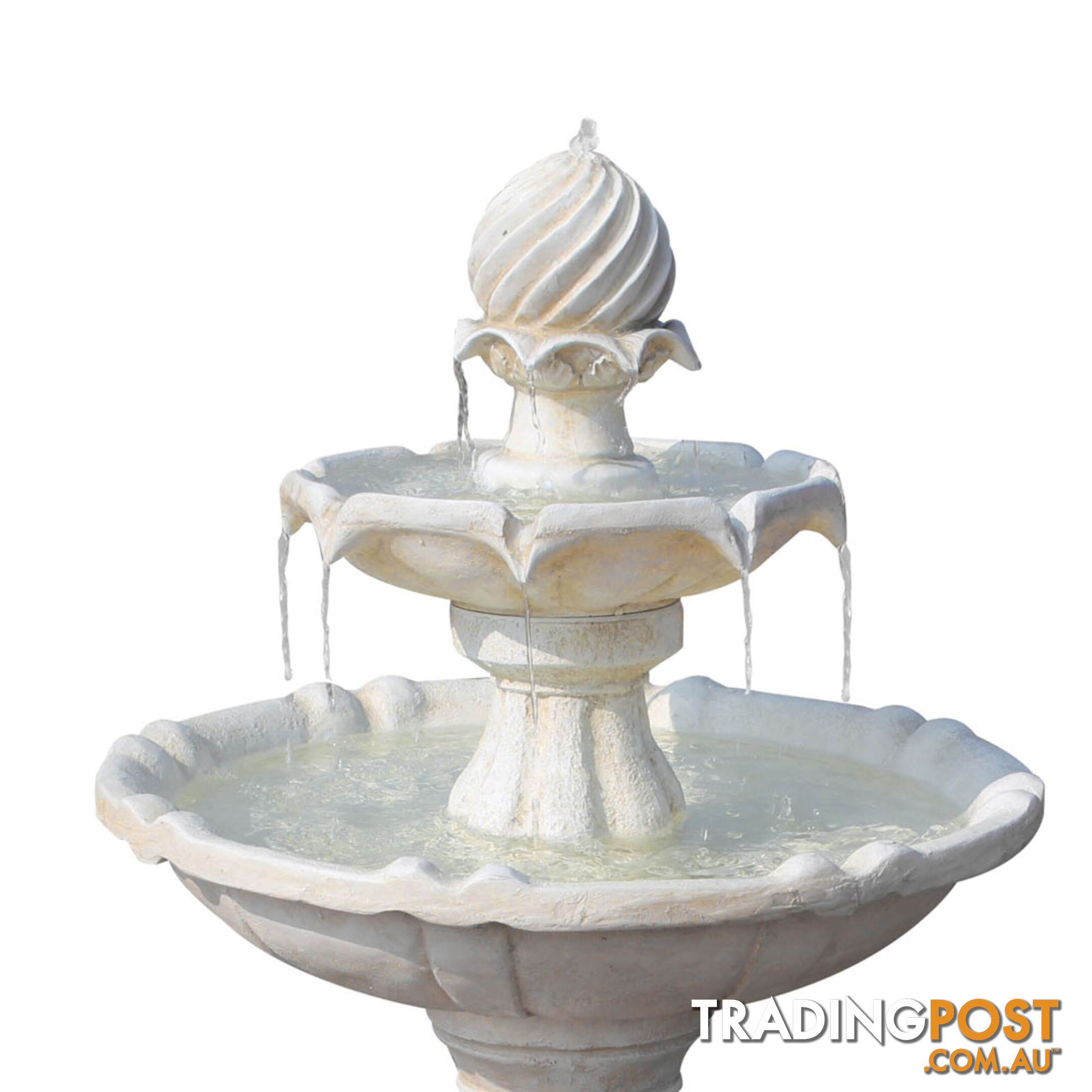 Solar Power Three-Tier Water Fountain Ivory