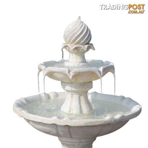 Solar Power Three-Tier Water Fountain Ivory