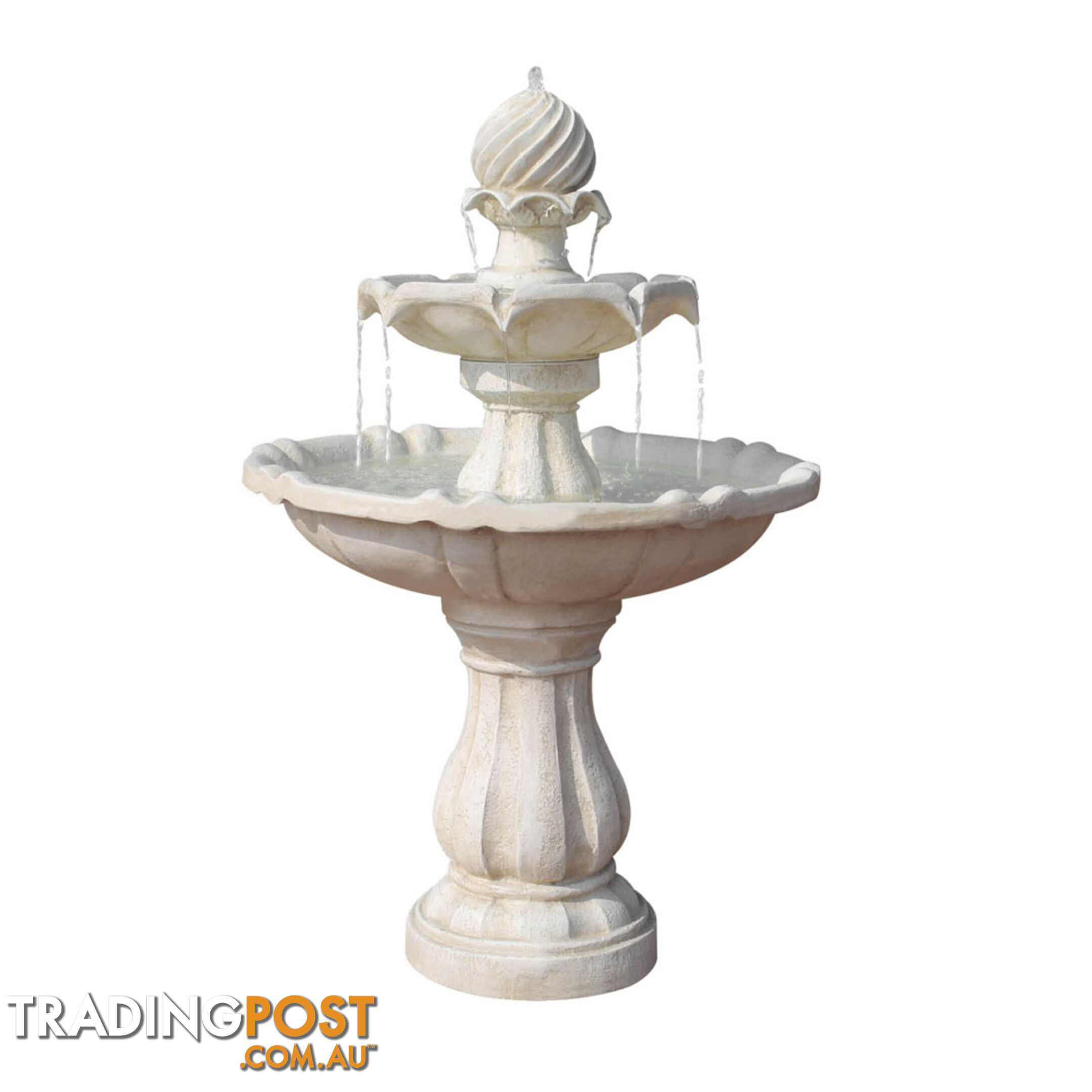 Solar Power Three-Tier Water Fountain Ivory