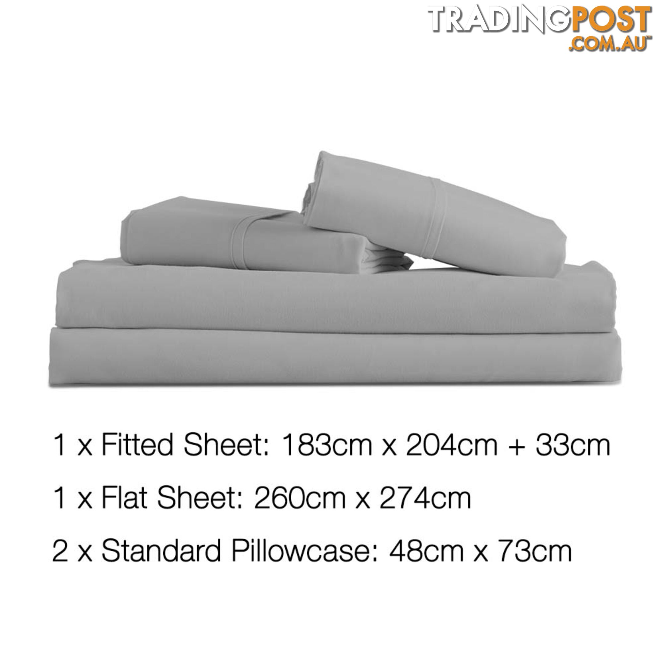 4 Piece Microfibre Sheet Set King _ÑÐ  Grey