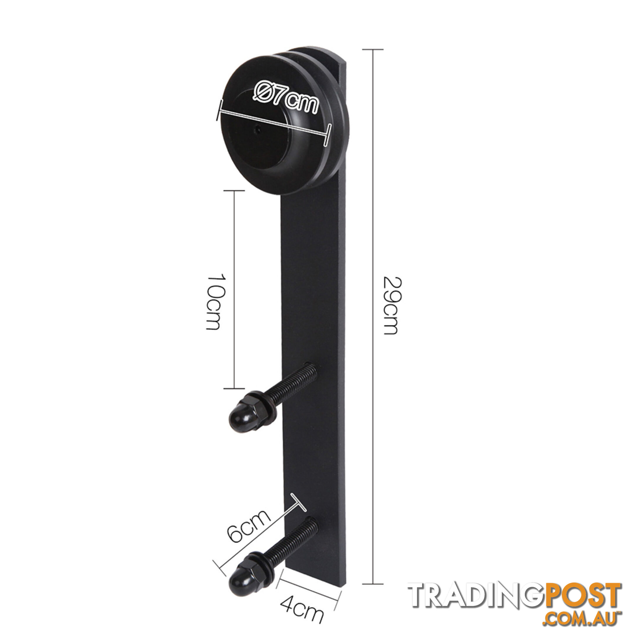 Sliding Barn Door Hardware Track Set Matte Powder Coat Steel Black - 2M