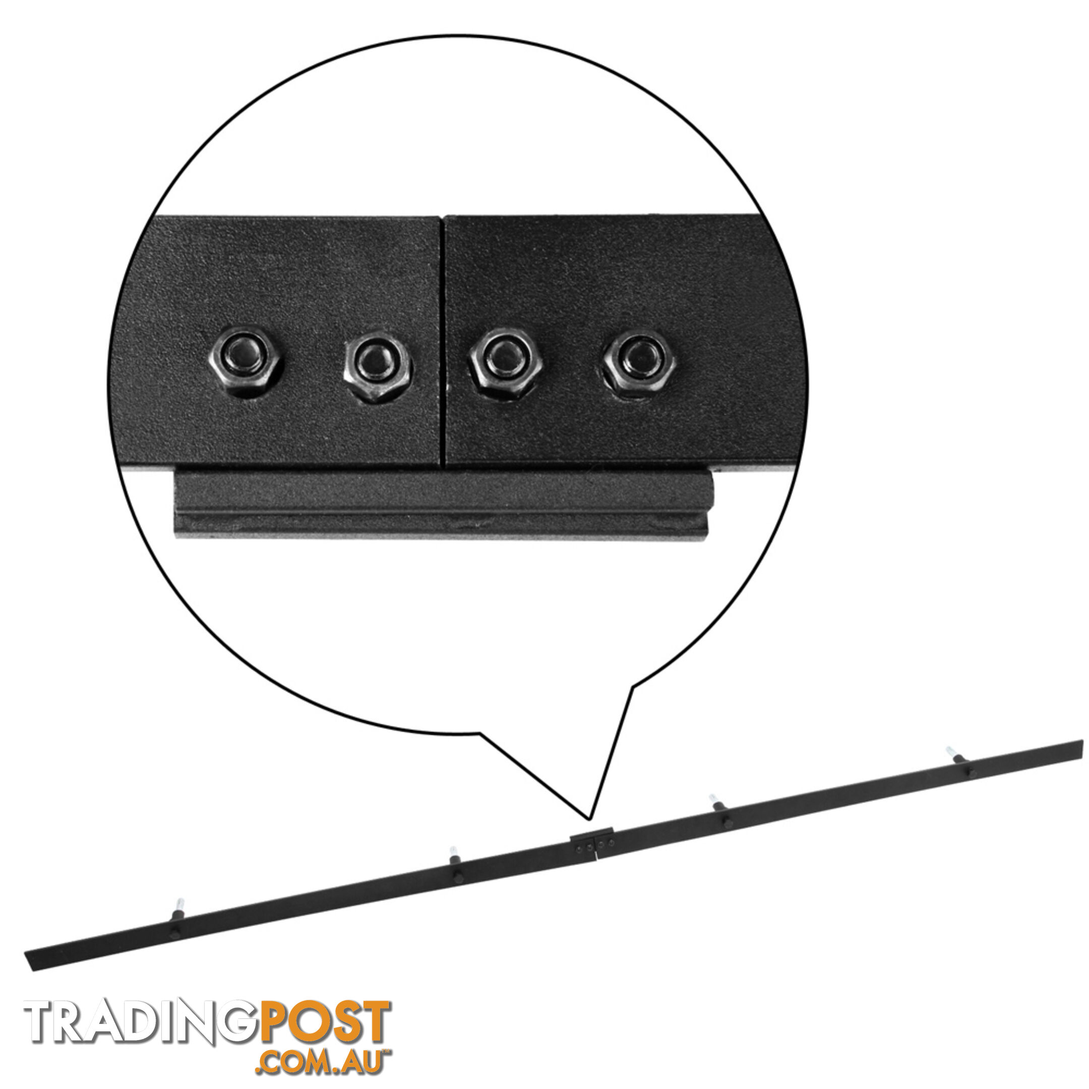 Sliding Barn Door Hardware Track Set Matte Powder Coat Steel Black - 2M