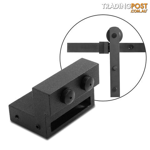 Sliding Barn Door Hardware Track Set Matte Powder Coat Steel Black - 2M