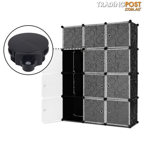 12 Cube Storage Cabinet with Hanging Bar - Black - photo 4 of 9