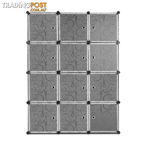 12 Cube Storage Cabinet with Hanging Bar - Black - photo 3 of 9