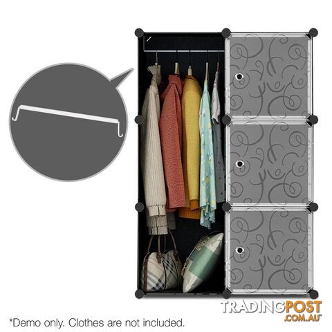 12 Cube Storage Cabinet with Hanging Bar - Black - photo 5 of 9