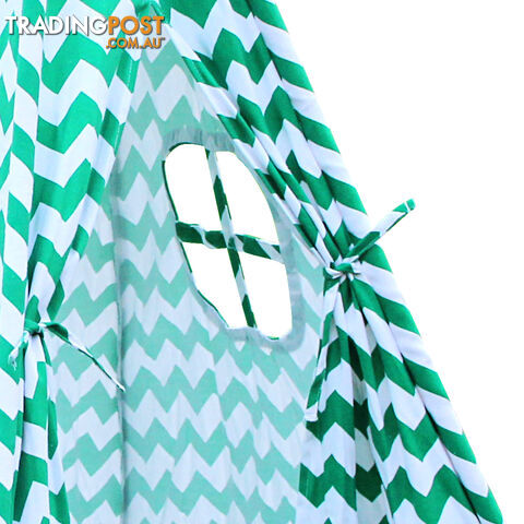 4 Poles Teepee Tent w/ Storage Bag Green