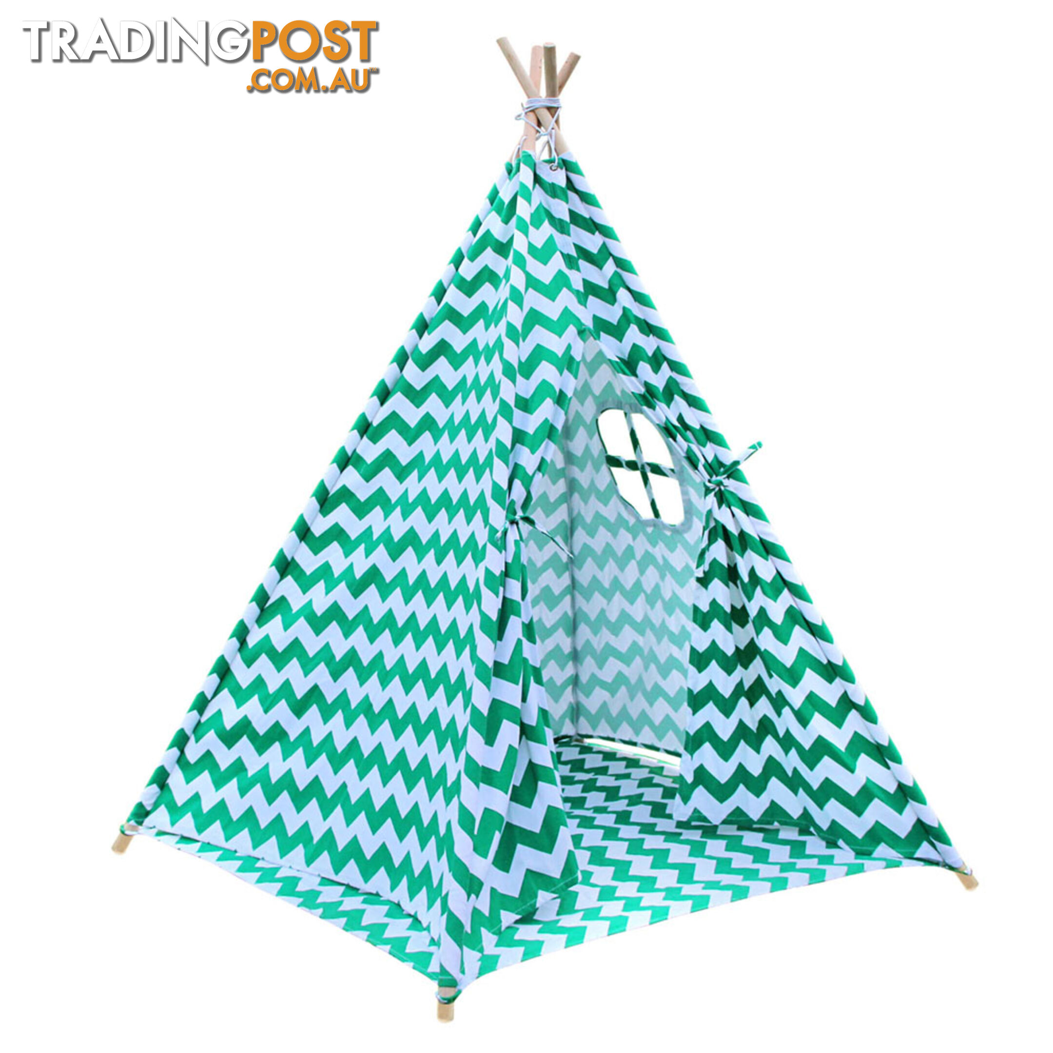 4 Poles Teepee Tent w/ Storage Bag Green