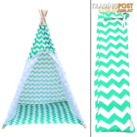 4 Poles Teepee Tent w/ Storage Bag Green