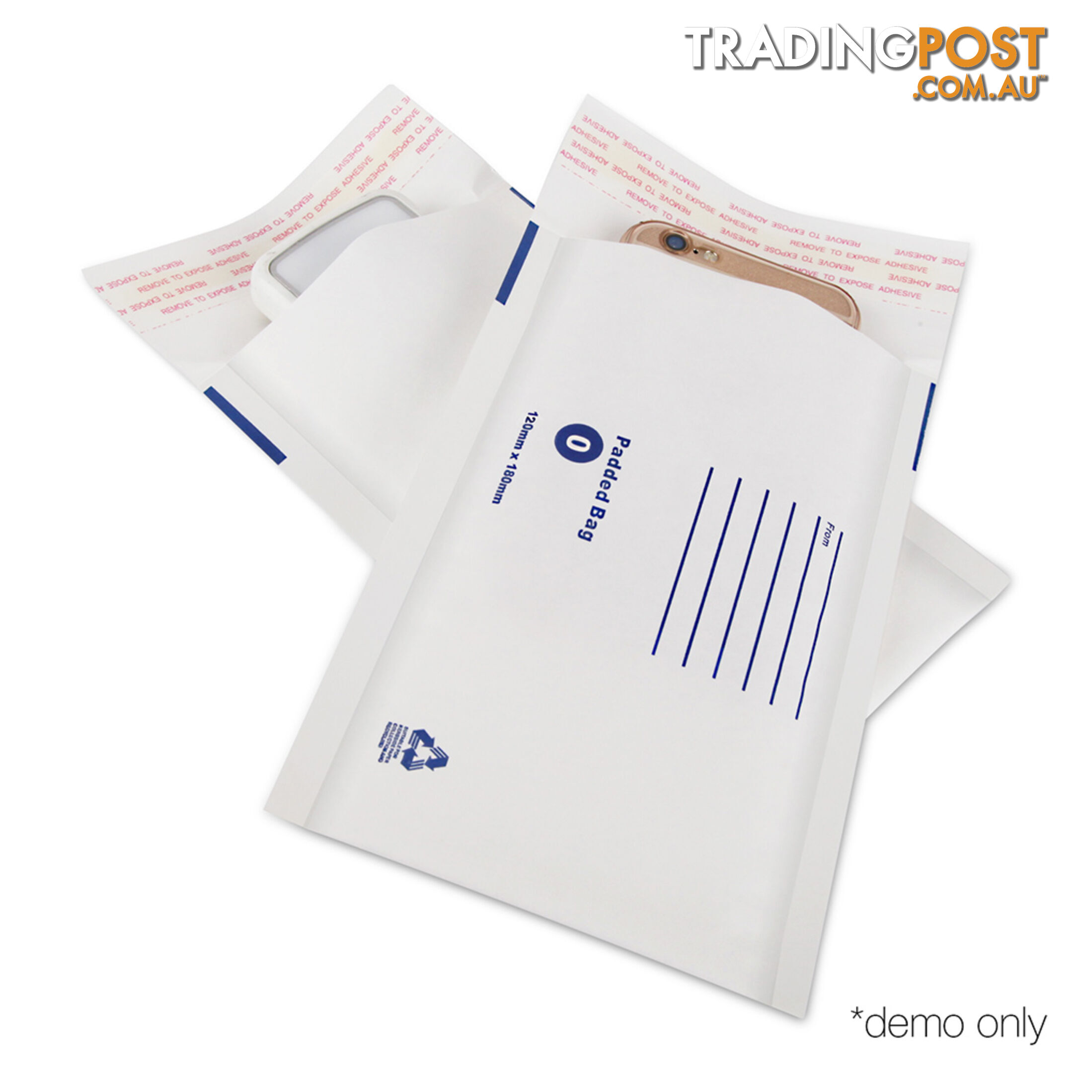 Set of 200 Bubble Padded Mailer Bag - 120mm x 180mm