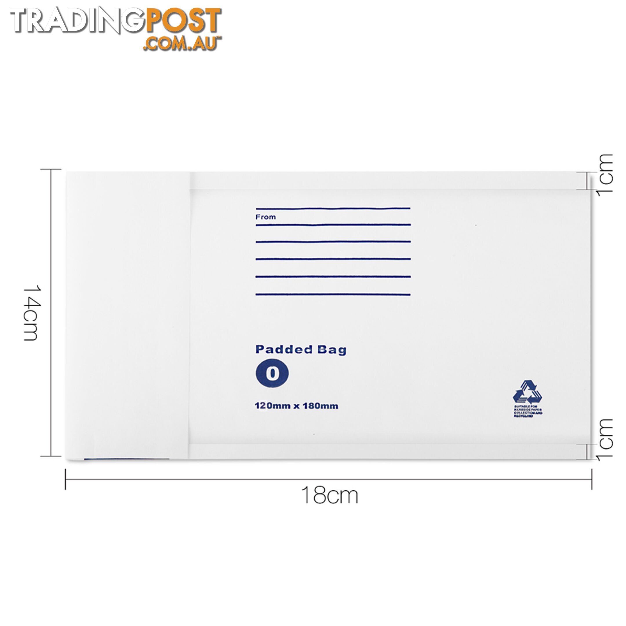 Set of 200 Bubble Padded Mailer Bag - 120mm x 180mm