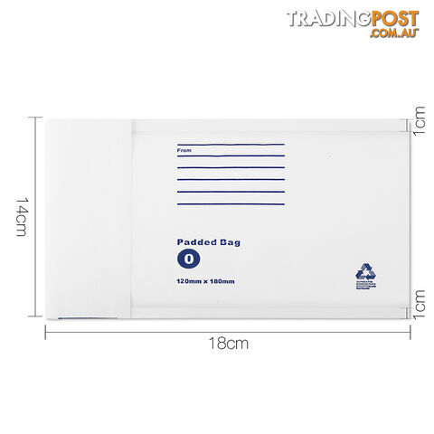 Set of 200 Bubble Padded Mailer Bag - 120mm x 180mm