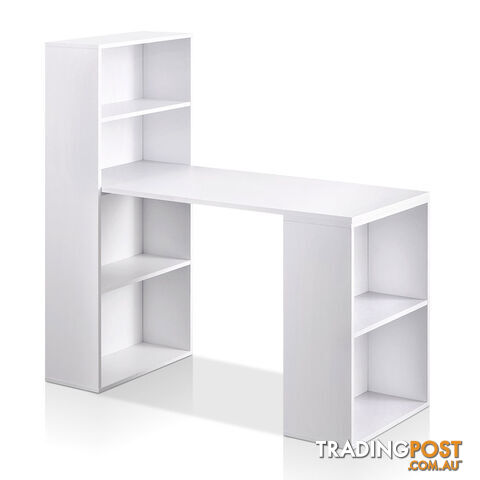 6 Storage Shelf Office Computer Desk White - photo 3 of 8