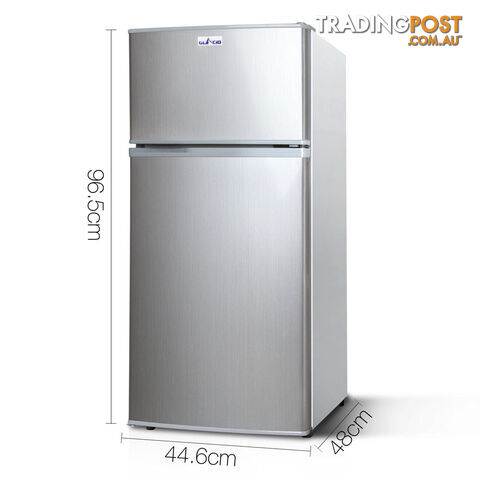 Upright 2-in-1 100L Caravan Bar Fridge Freezer Stainless Steel