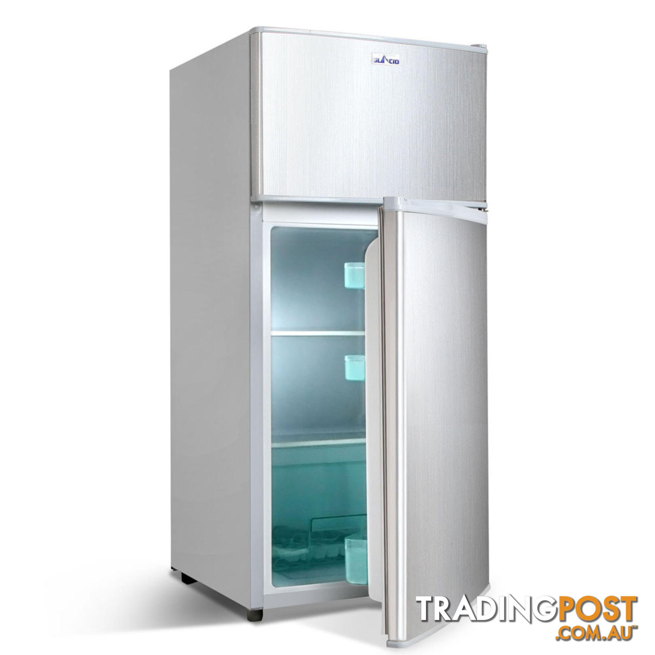 Upright 2-in-1 100L Caravan Bar Fridge Freezer Stainless Steel