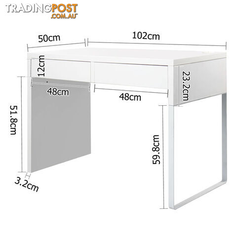 Office Computer Desk Table w/ Drawers White