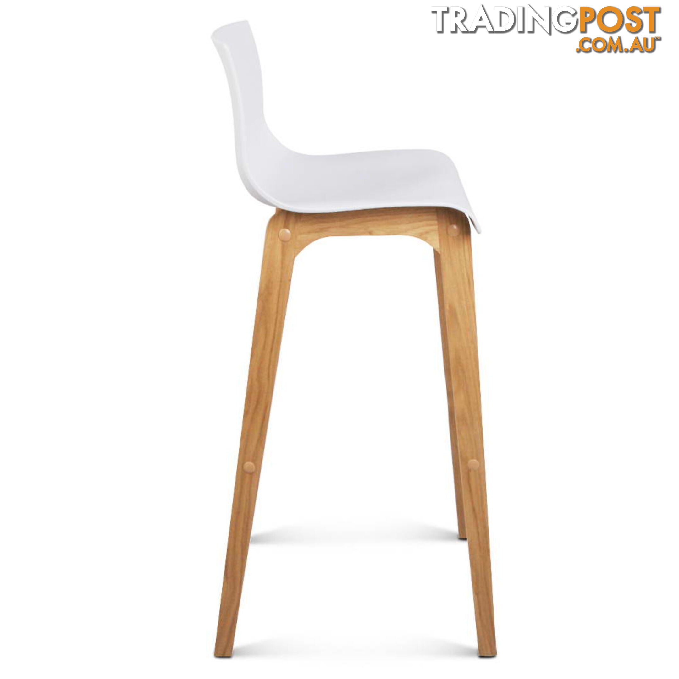 Set of 2 High Seat Back Barstools White