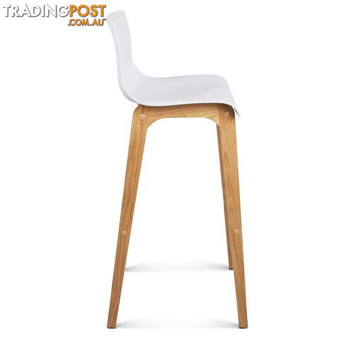 Set of 2 High Seat Back Barstools White