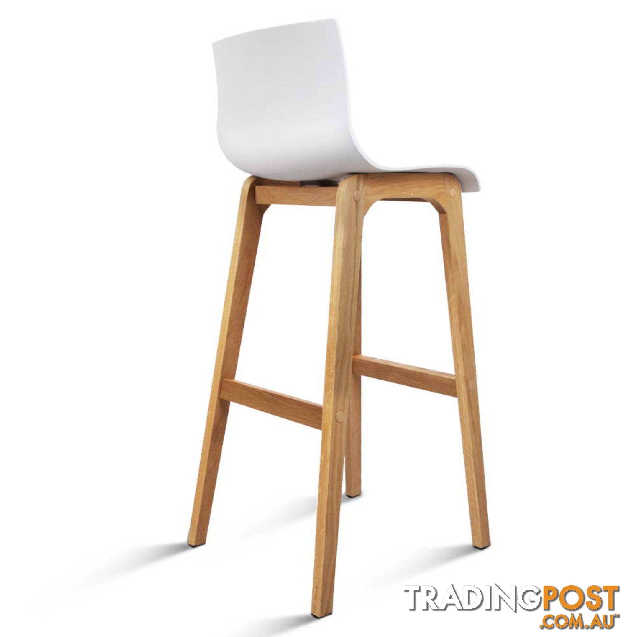 Set of 2 High Seat Back Barstools White