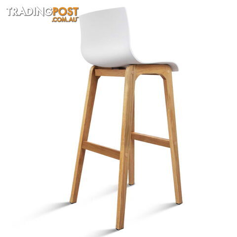 Set of 2 High Seat Back Barstools White