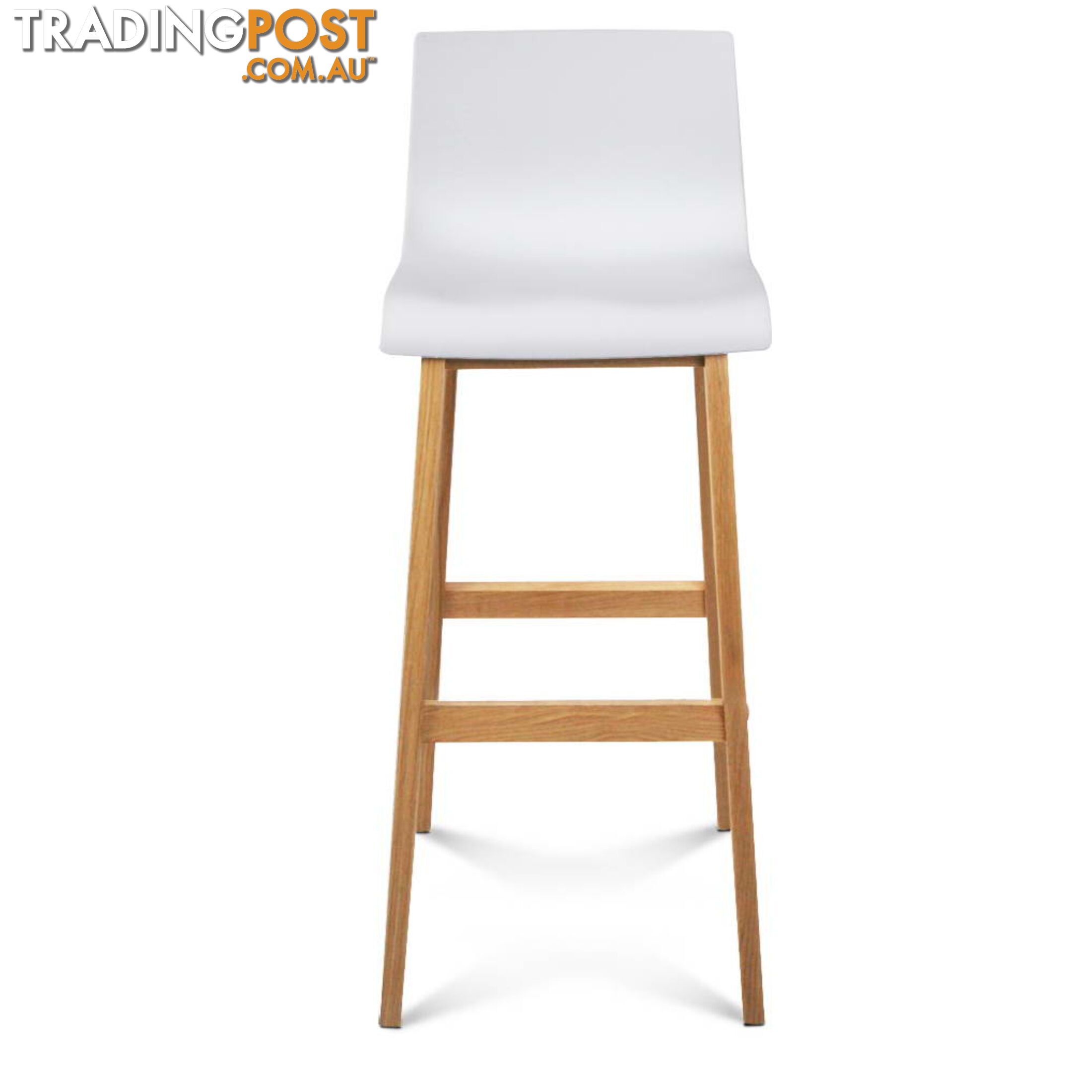 Set of 2 High Seat Back Barstools White