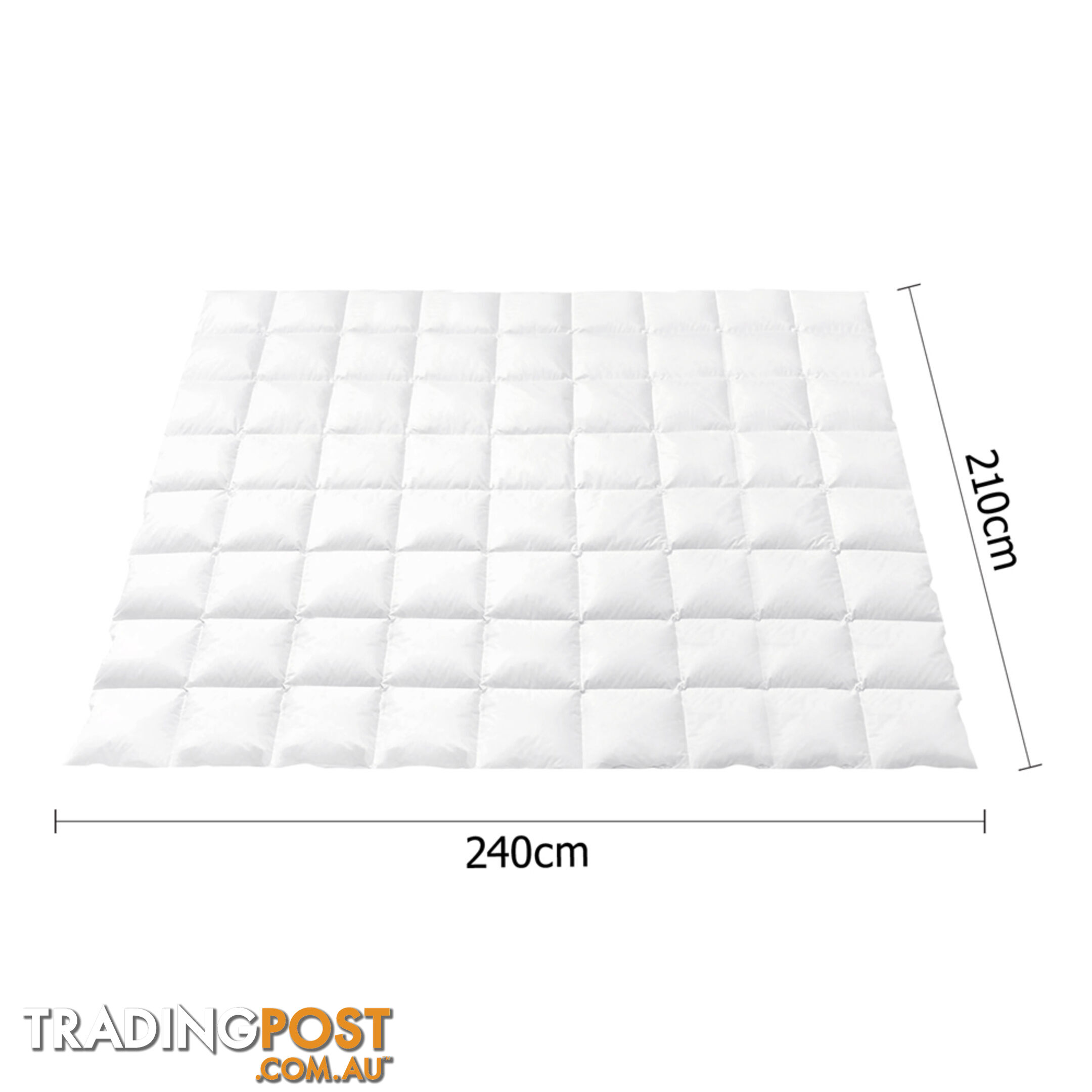 Duck Feather Down Quilt King White