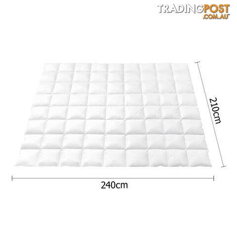 Duck Feather Down Quilt King White