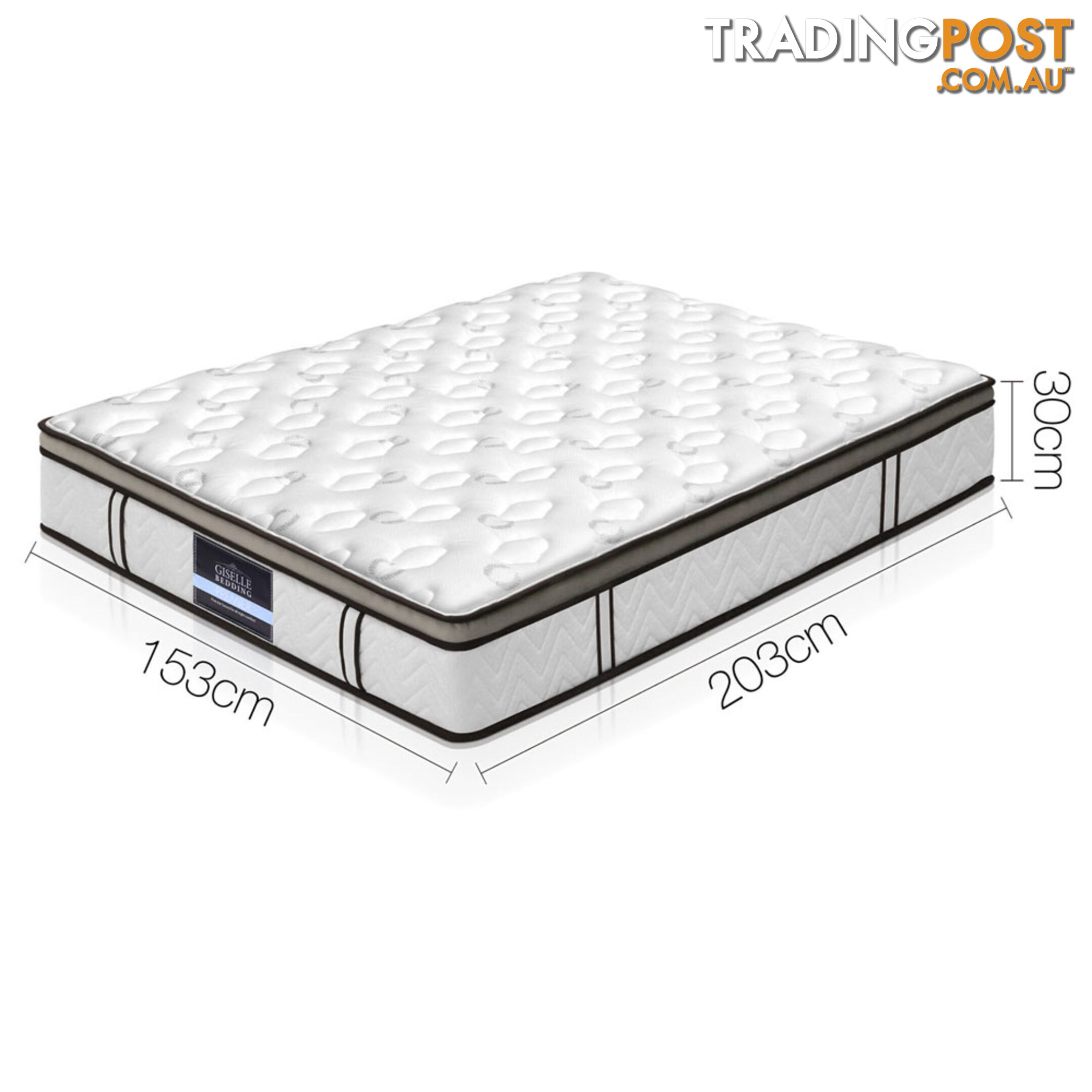 Latex Euro Top Pocket Spring Mattress Back Support Queen