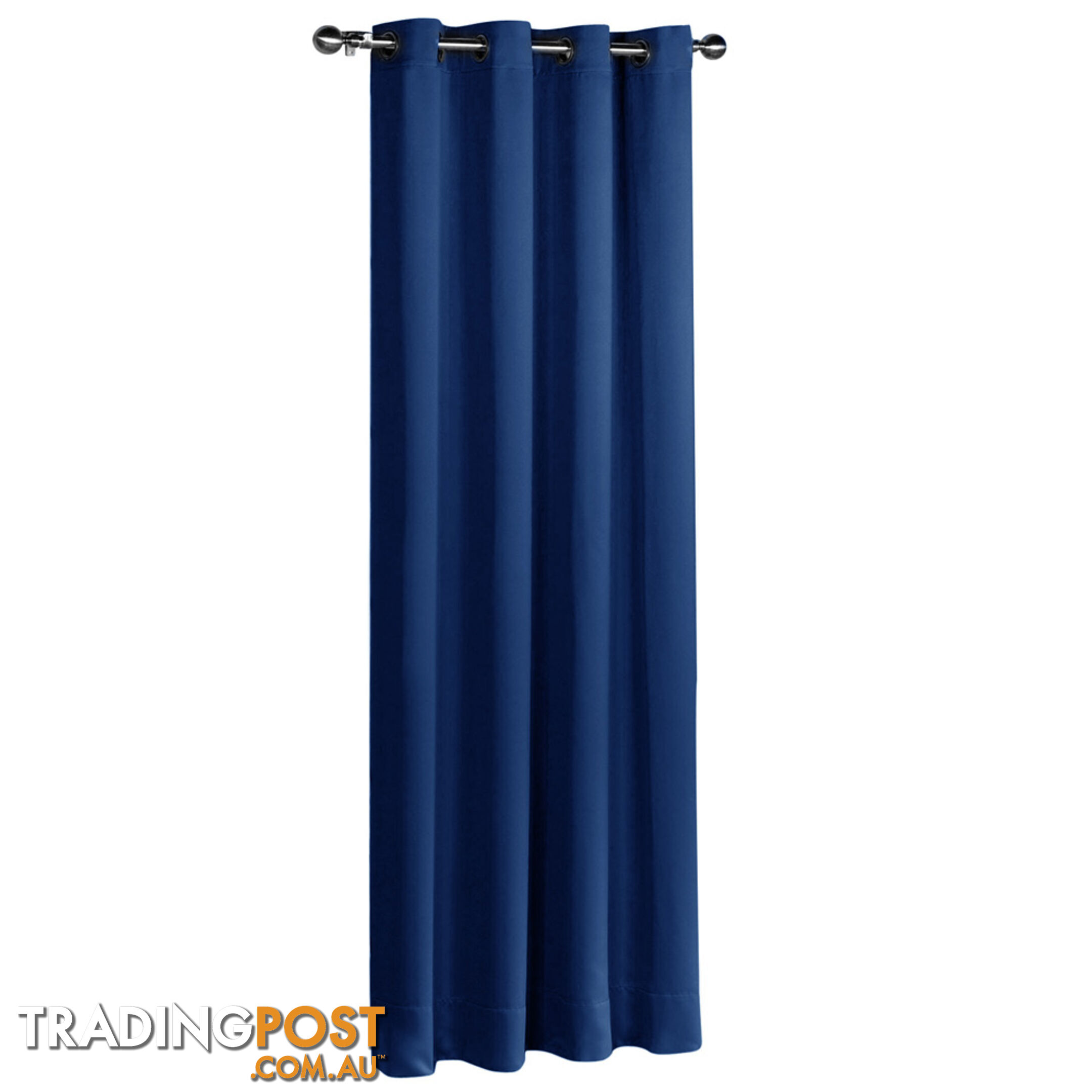 ArtQueen 3 Pass Eyelet Blockout Curtain Navy 180cm