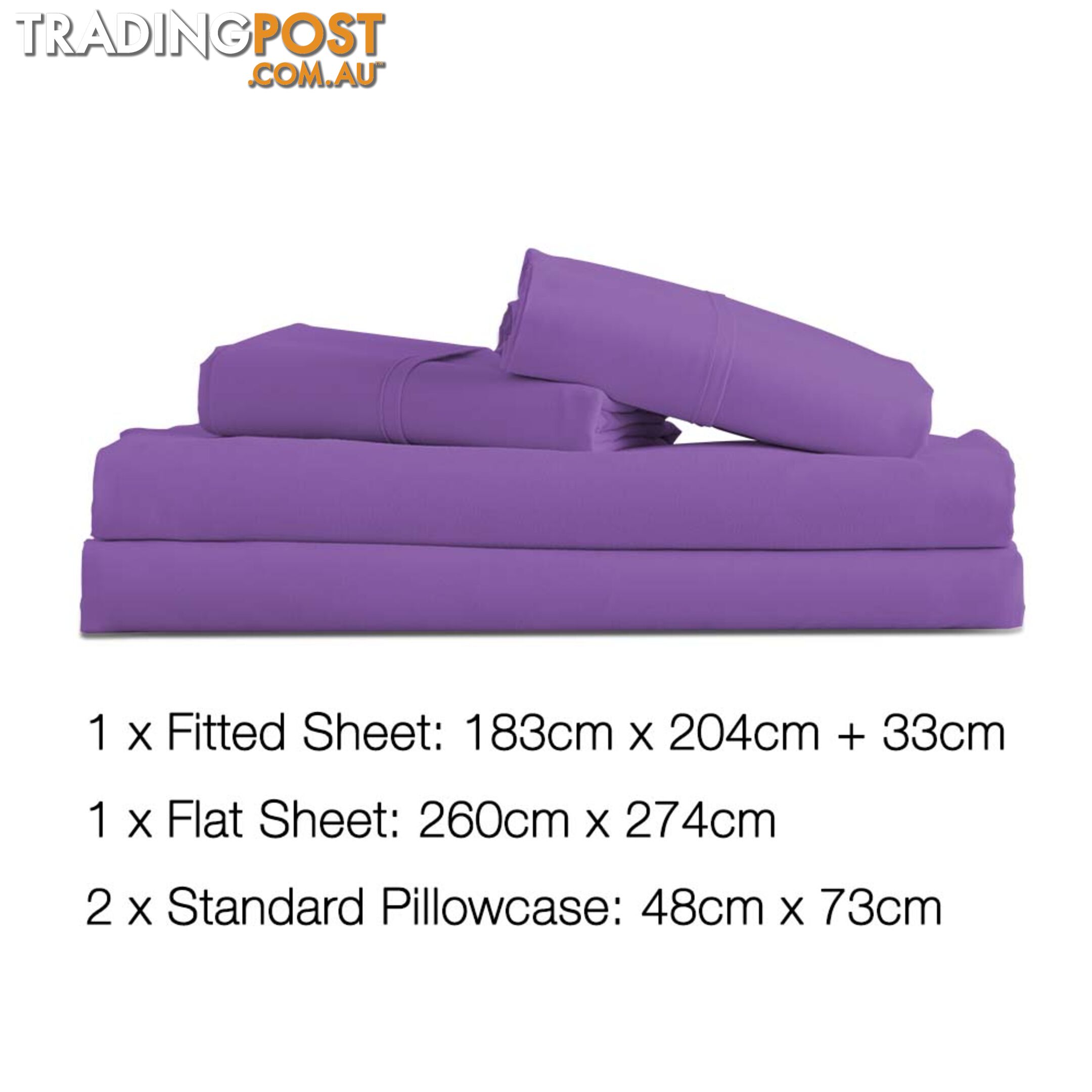 4 Piece Microfibre Sheet Set King _ÑÐ Purple