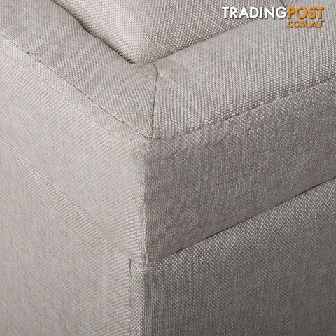 Linen Fabric Storage Ottoman with Studs _ÑÐ Taupe