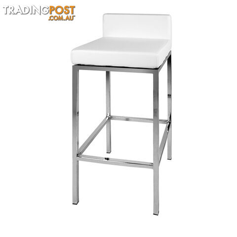 Set of 2 PU Leather Kitchen Bar Stool White