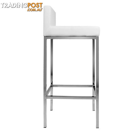 Set of 2 PU Leather Kitchen Bar Stool White