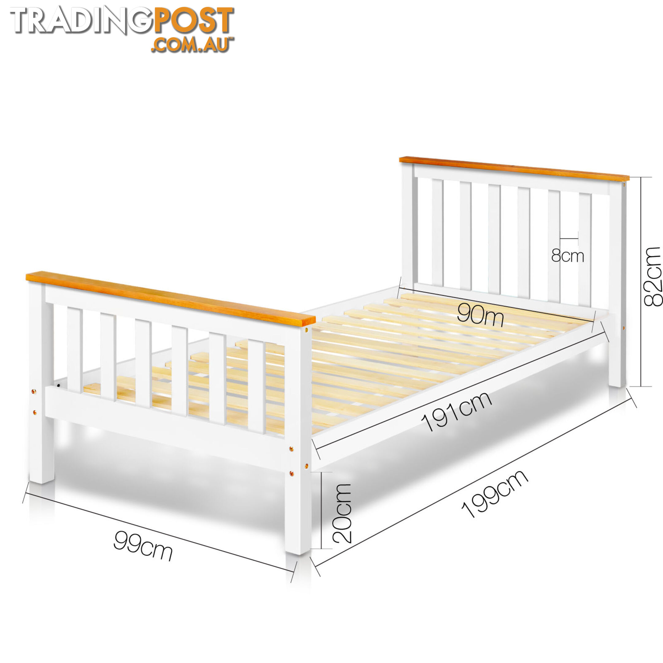 Pine Wood Single Bed Frame