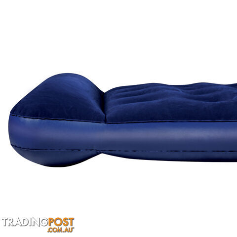 Bestway Queen Inflatable Air Mattress Bed w/ Built-in Foot Pump Blue