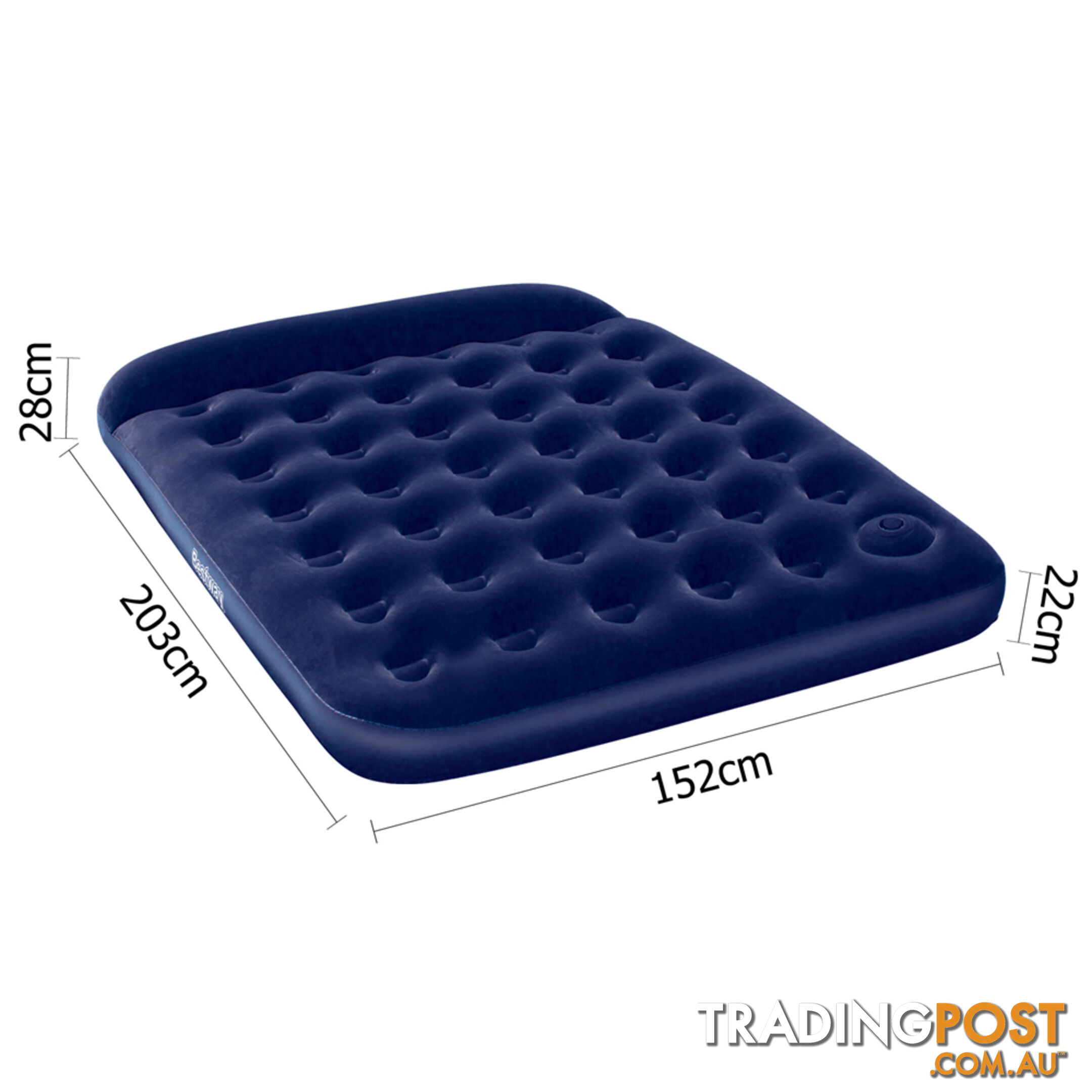 Bestway Queen Inflatable Air Mattress Bed w/ Built-in Foot Pump Blue