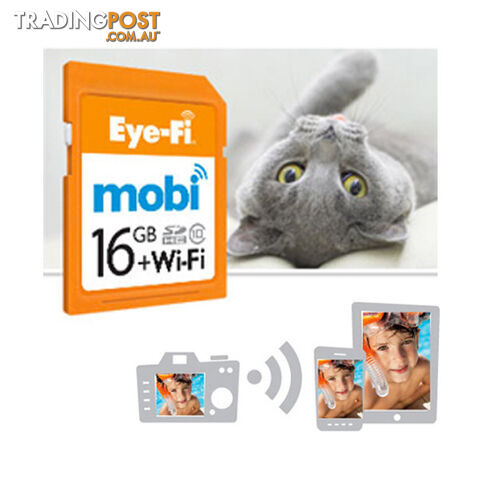 Eye-Fi Mobi 16GB WIFI SDHC Memory Card - Wireless Photo & Video Uploads