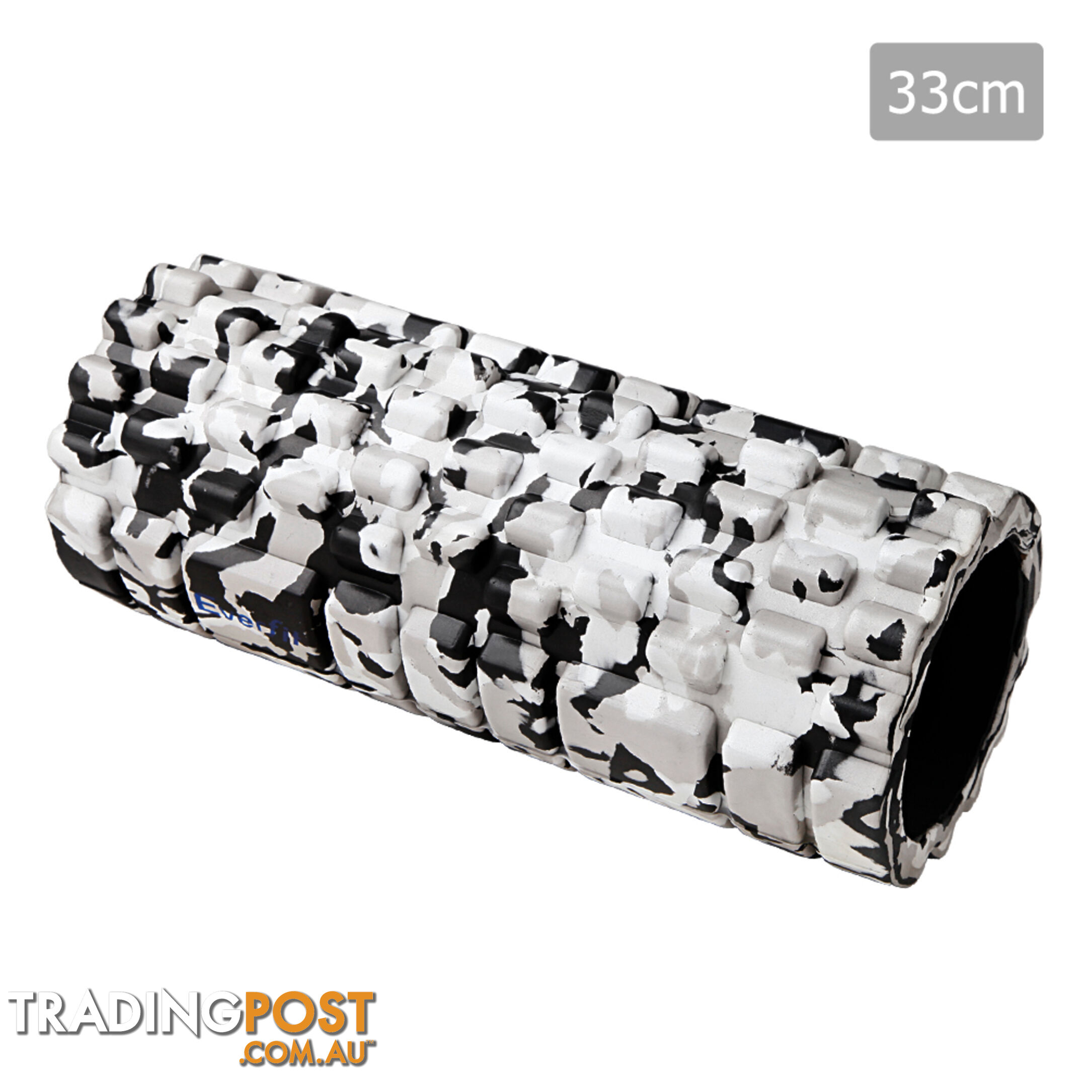 Yoga Gym Pilates EVA Stick Foam Roller Grey 33 x 14cm