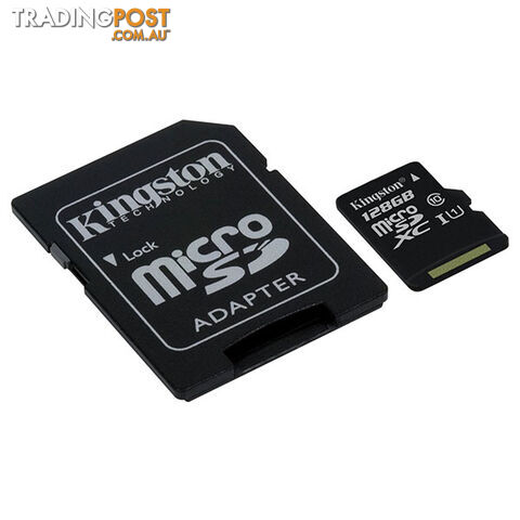 KINGSTON SDC10G2/128GBFR 128GB microSDXC Class 10 UHS-I upto 45MB/s with SD adaptor - photo 4 of 5