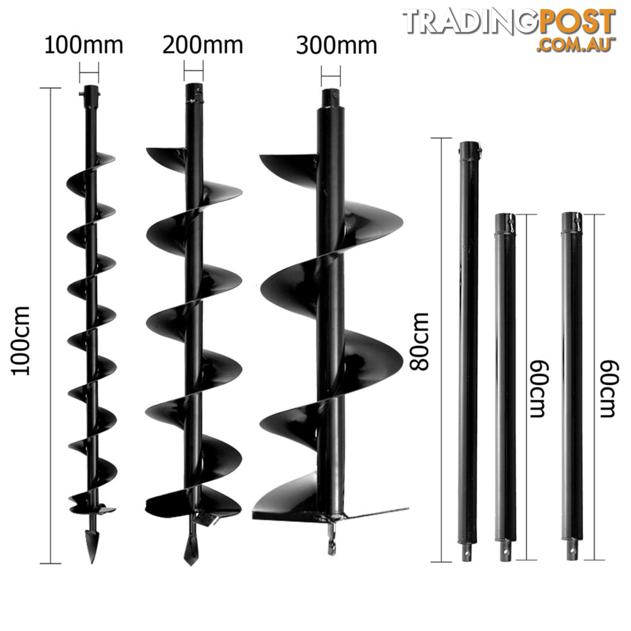 88cc Petrol Post Hole Digger Earth Auger Drill Kit Set