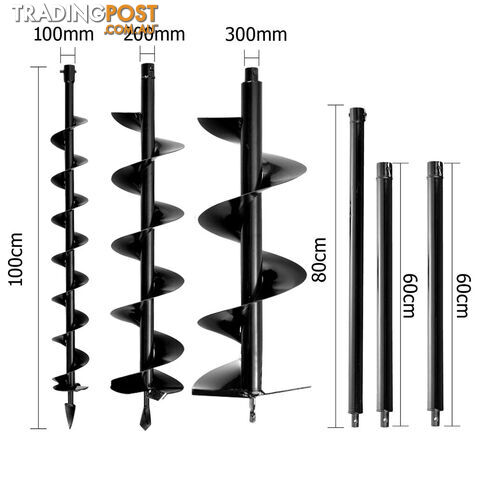 88cc Petrol Post Hole Digger Earth Auger Drill Kit Set