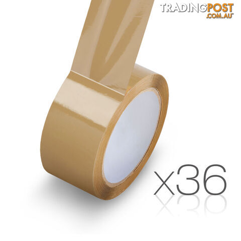 36 Rolls Packing Tape - 48mm x 75m - Brown