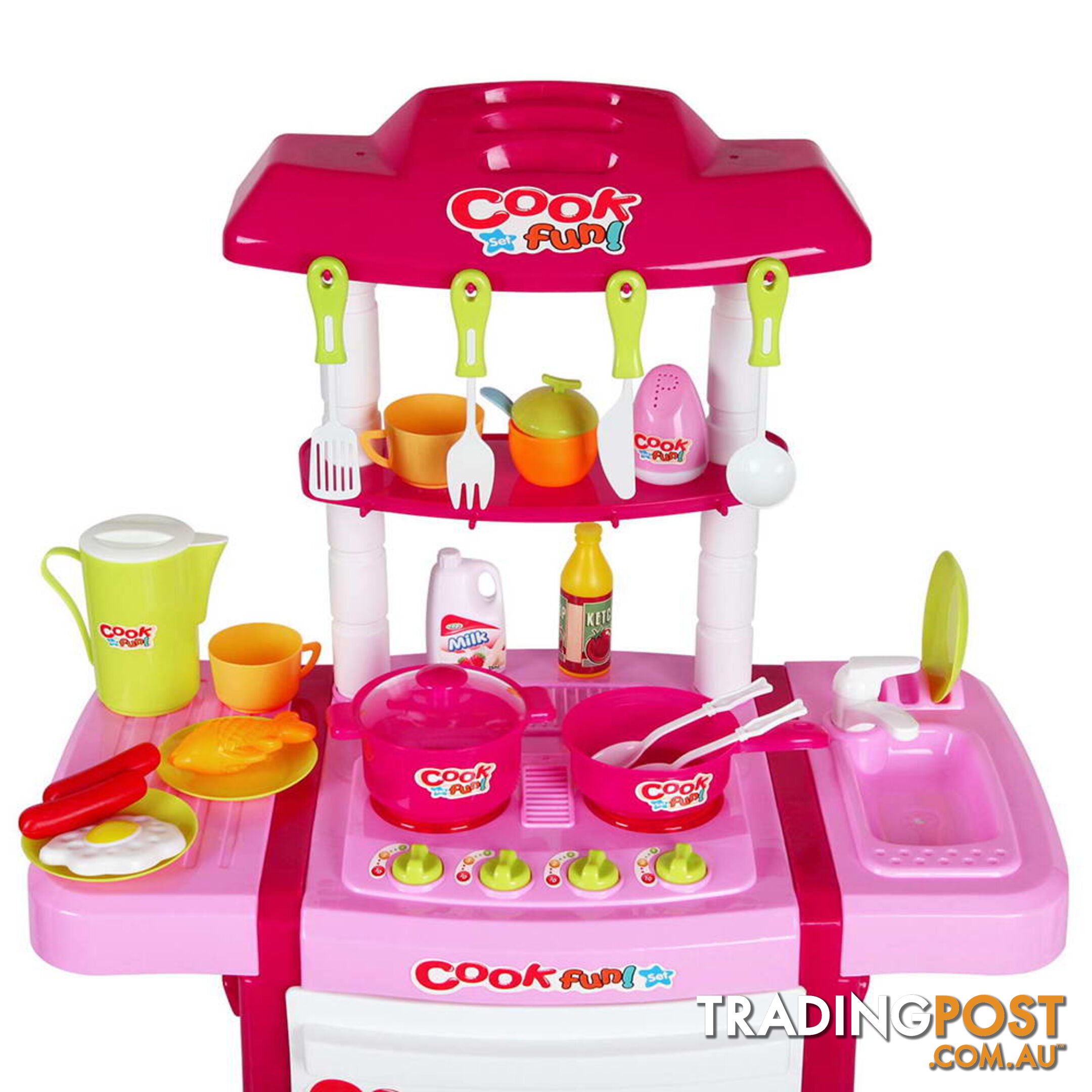 Kids Play Set Little Chef Kitchen 25 Piece - Pink