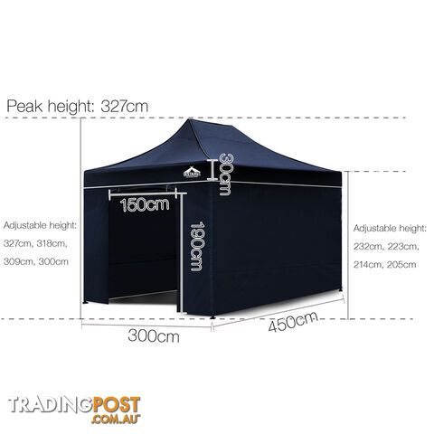 3x4.5 Pop Up Gazebo Hut with Sandbags Navy - photo 2 of 12