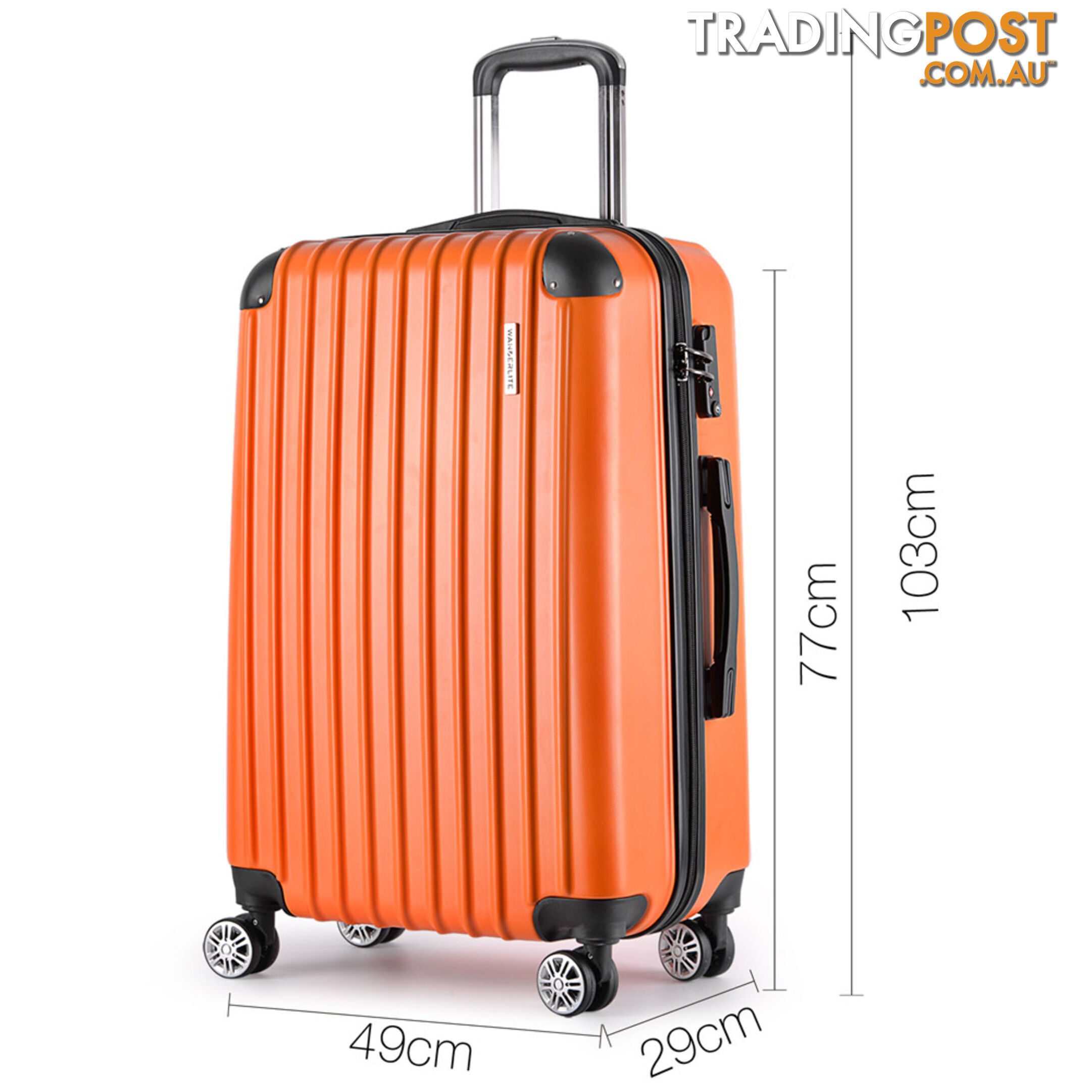 Set of 3 Hard Shell Travel Luggage with TSA Lock - Orange