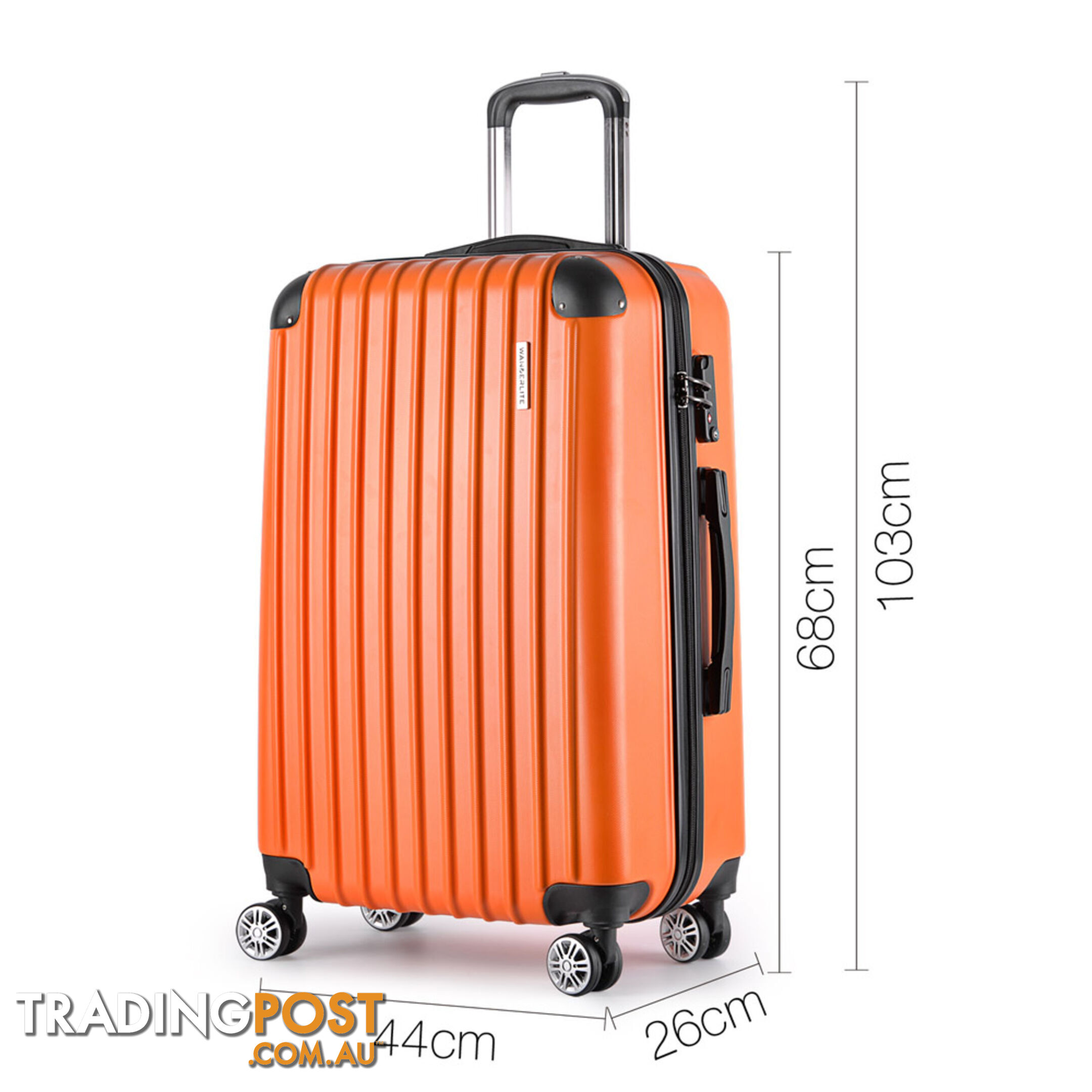 Set of 3 Hard Shell Travel Luggage with TSA Lock - Orange