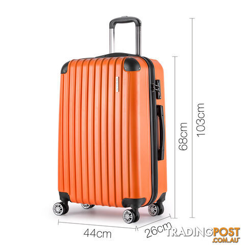 Set of 3 Hard Shell Travel Luggage with TSA Lock - Orange